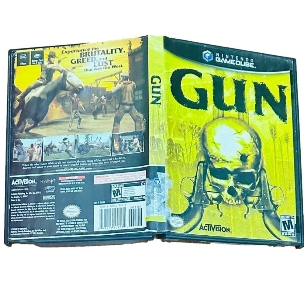 Official Nintendo GAMECUBE 2005 GUN GAME, Black Label, Activision 17+ VGC TESTED